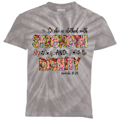 Prayer Jesus Clothed With Strength And Dignity Kids Tie-Dye T-Shirt