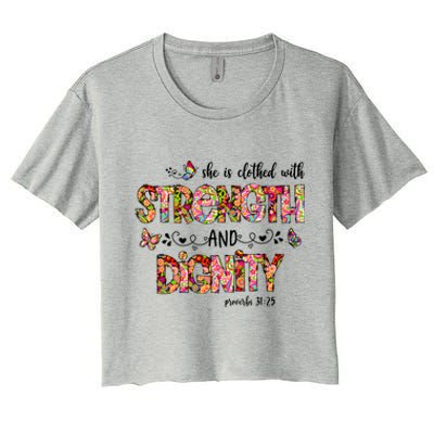 Prayer Jesus Clothed With Strength And Dignity Women's Crop Top Tee