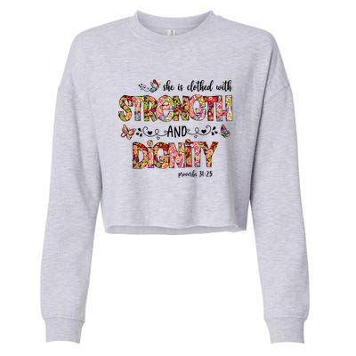 Prayer Jesus Clothed With Strength And Dignity Cropped Pullover Crew