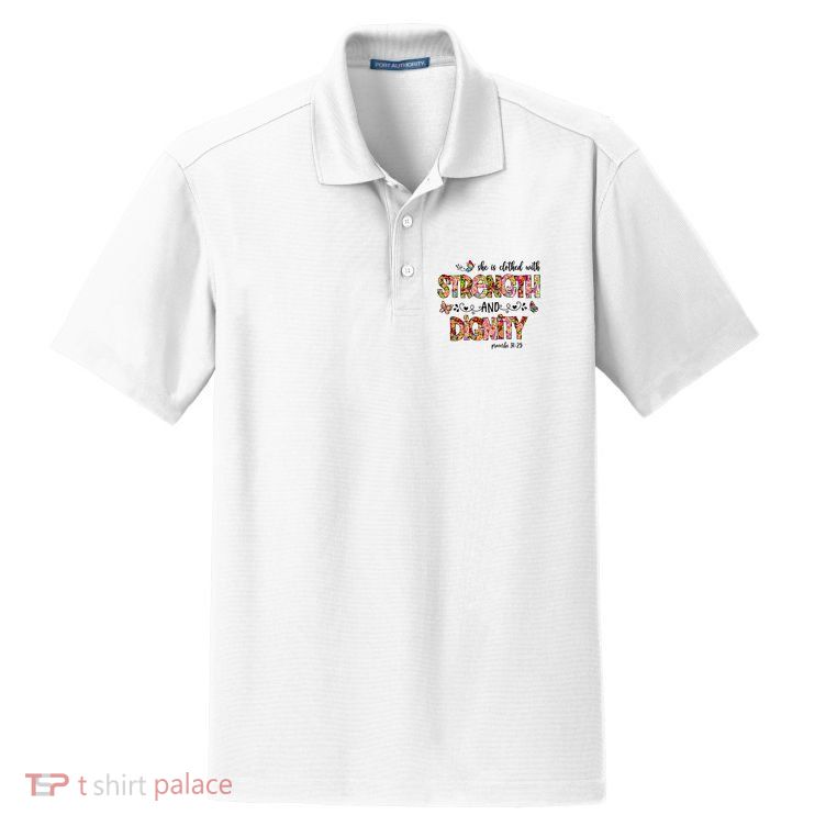 Prayer Jesus Clothed With Strength And Dignity Dry Zone Grid Polo