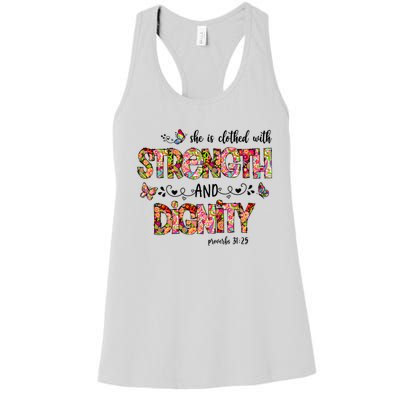 Prayer Jesus Clothed With Strength And Dignity Women's Racerback Tank