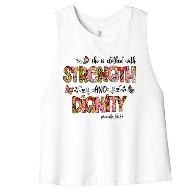 Prayer Jesus Clothed With Strength And Dignity Women's Racerback Cropped Tank