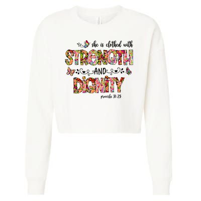 Prayer Jesus Clothed With Strength And Dignity Cropped Pullover Crew