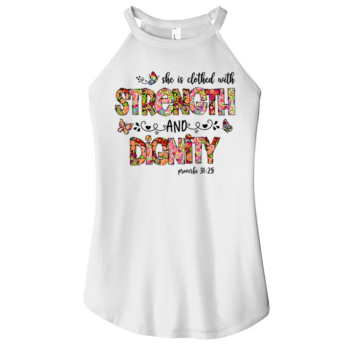 Prayer Jesus Clothed With Strength And Dignity Women's Perfect Tri Rocker Tank