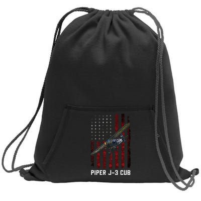 Piper J3 Cub L4 Grasshopper Sweatshirt Cinch Pack Bag