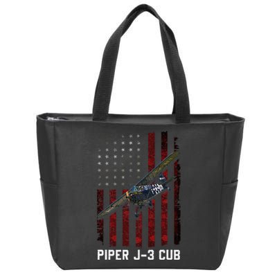 Piper J3 Cub L4 Grasshopper Zip Tote Bag