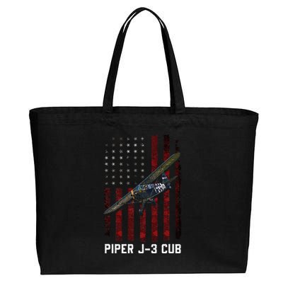 Piper J3 Cub L4 Grasshopper Cotton Canvas Jumbo Tote