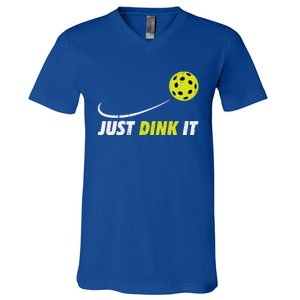 Pickleball Just Dink It Funny Pickle Ball Gift V-Neck T-Shirt