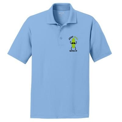 Pickle Just Dill With It Motivational Funny Sarcastic Great Gift PosiCharge RacerMesh Polo