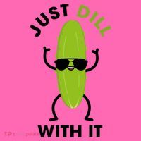 Pickle Just Dill With It Motivational Funny Sarcastic Great Gift Stripe Pom Pom Beanie