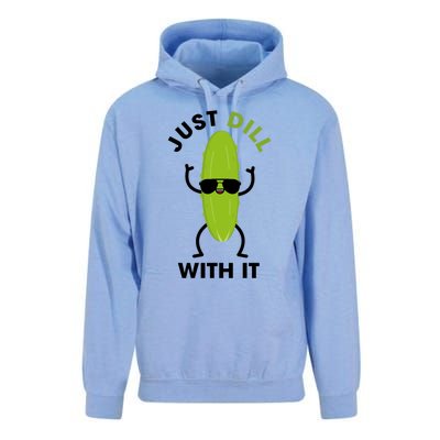 Pickle Just Dill With It Motivational Funny Sarcastic Great Gift Unisex Surf Hoodie