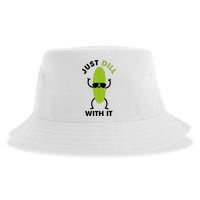 Pickle Just Dill With It Motivational Funny Sarcastic Great Gift Sustainable Bucket Hat