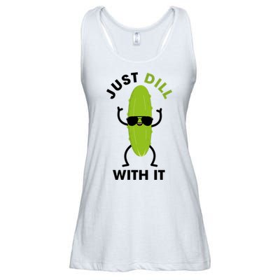 Pickle Just Dill With It Motivational Funny Sarcastic Great Gift Ladies Essential Flowy Tank