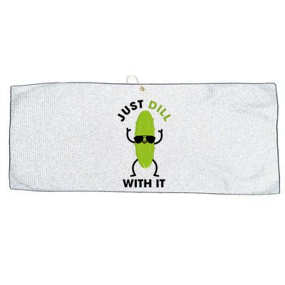 Pickle Just Dill With It Motivational Funny Sarcastic Great Gift Large Microfiber Waffle Golf Towel