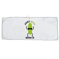 Pickle Just Dill With It Motivational Funny Sarcastic Great Gift Large Microfiber Waffle Golf Towel