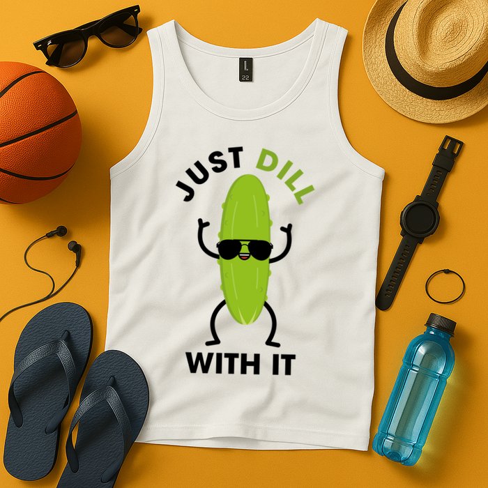 Pickle Just Dill With It Motivational Funny Sarcastic Great Gift Tank Top