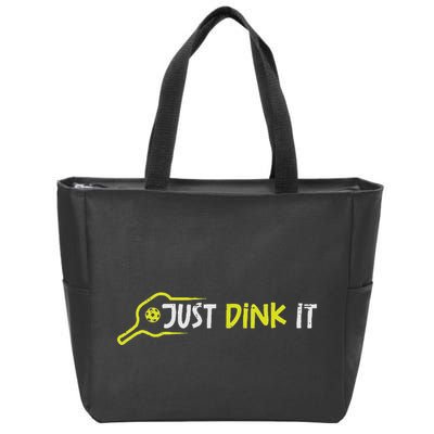 Pickleball Just Dink It Pocket Pickle Ball Women Zip Tote Bag
