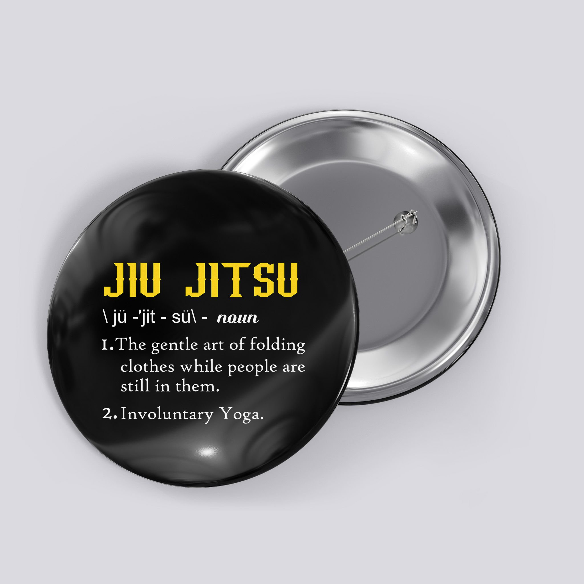 Pew Jitsu Definition Funny BJJ Jiu Jitsu Gun Owner Button
