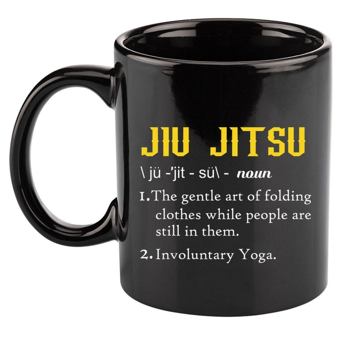 Pew Jitsu Definition Funny BJJ Jiu Jitsu Gun Owner 11oz C Handle Ceramic Mug