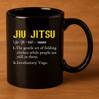 Pew Jitsu Definition Funny BJJ Jiu Jitsu Gun Owner 11oz C Handle Ceramic Mug