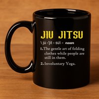 Pew Jitsu Definition Funny BJJ Jiu Jitsu Gun Owner 11oz C Handle Ceramic Mug