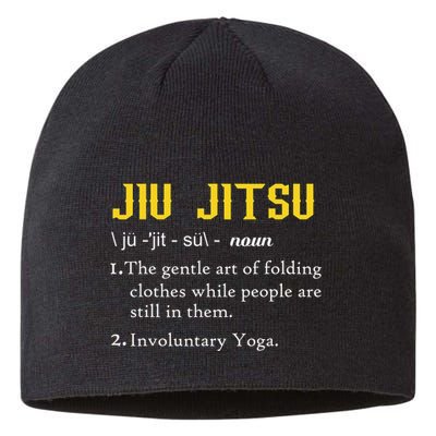 Pew Jitsu Definition Funny BJJ Jiu Jitsu Gun Owner Sustainable Beanie