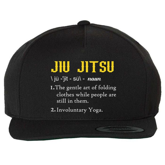 Pew Jitsu Definition Funny BJJ Jiu Jitsu Gun Owner Wool Snapback Cap