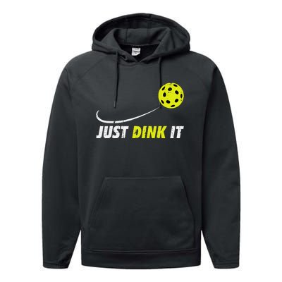 Pickleball Just Dink It Funny Pickle Ball Performance Fleece Hoodie