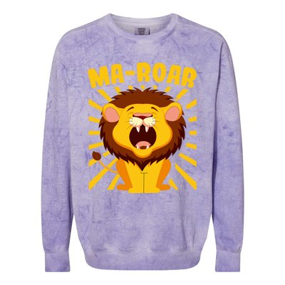 Passover Jewish Days Lion Roaring Hebrew Kindergarten Family Gift Colorblast Crewneck Sweatshirt