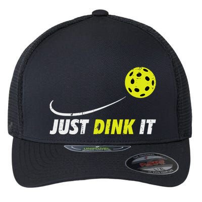 Pickleball Just Dink It Funny Pickle Ball Flexfit Unipanel Trucker Cap