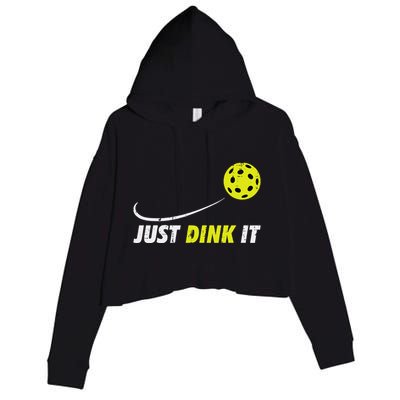 Pickleball Just Dink It Funny Pickle Ball Crop Fleece Hoodie