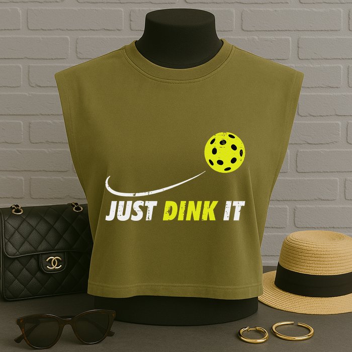 Pickleball Just Dink It Funny Pickle Ball Garment-Dyed Women's Muscle Tee