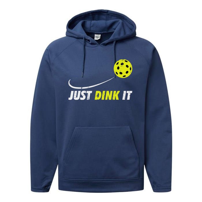 Pickleball Just Dink It Funny Pickle Ball Performance Fleece Hoodie