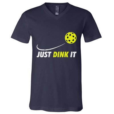 Pickleball Just Dink It Funny Pickle Ball V-Neck T-Shirt