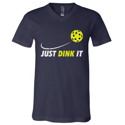 Pickleball Just Dink It Funny Pickle Ball V-Neck T-Shirt