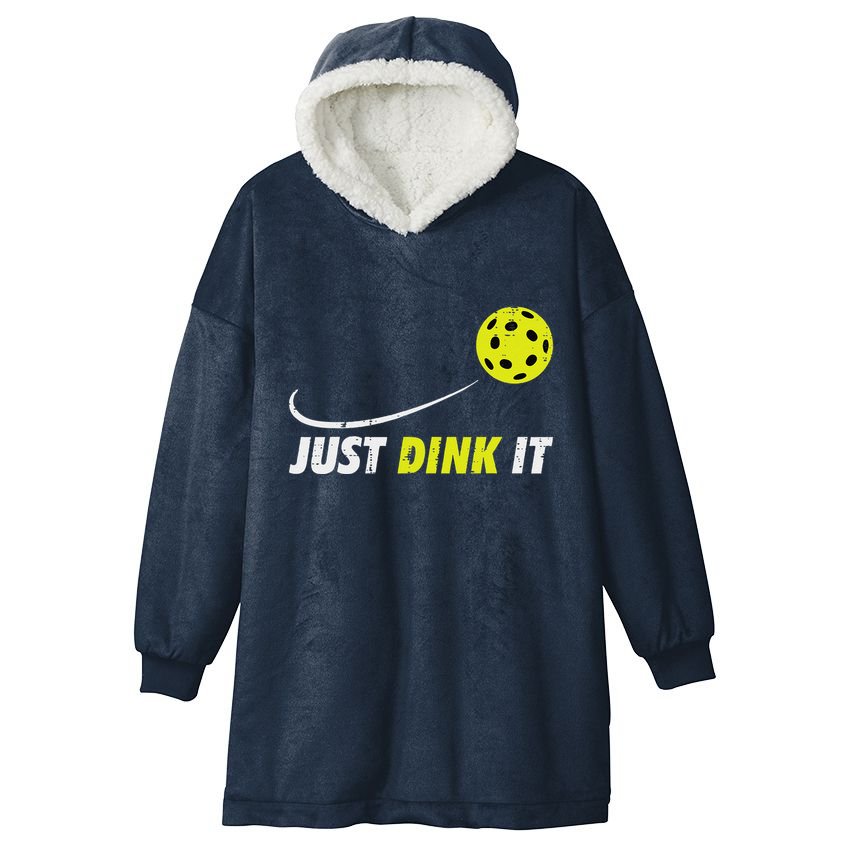 Pickleball Just Dink It Funny Pickle Ball Hooded Wearable Blanket