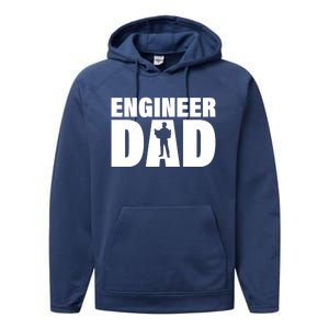 Profession Job Engineer Dad Cool Gift Performance Fleece Hoodie