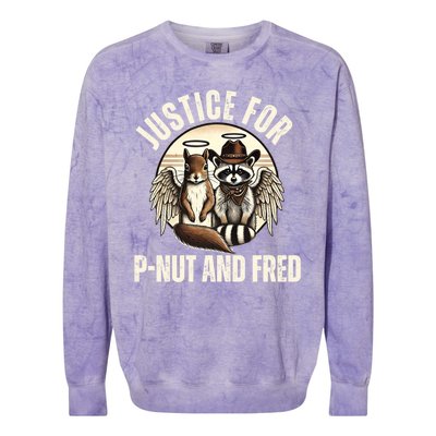 Pnut Justice For Fred The Raccoon And Peanut The Squirrel Colorblast Crewneck Sweatshirt