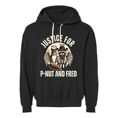 Pnut Justice For Fred The Raccoon And Peanut The Squirrel Garment-Dyed Fleece Hoodie