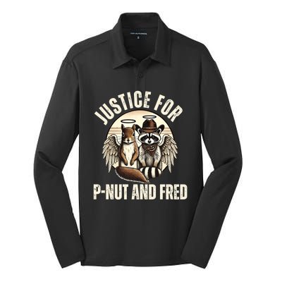 Pnut Justice For Fred The Raccoon And Peanut The Squirrel Silk Touch Performance Long Sleeve Polo