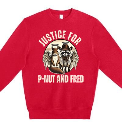 Pnut Justice For Fred The Raccoon And Peanut The Squirrel Premium Crewneck Sweatshirt