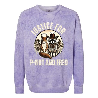 Pnut Justice For Fred The Raccoon And Peanut The Squirrel Colorblast Crewneck Sweatshirt