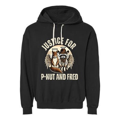 Pnut Justice For Fred The Raccoon And Peanut The Squirrel Garment-Dyed Fleece Hoodie