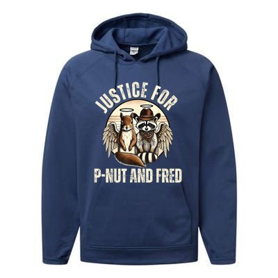 Pnut Justice For Fred The Raccoon And Peanut The Squirrel Performance Fleece Hoodie