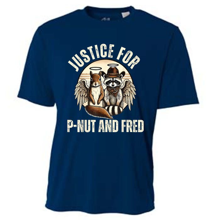 Pnut Justice For Fred The Raccoon And Peanut The Squirrel Cooling Performance Crew T-Shirt