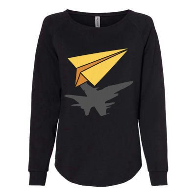 Paper Jet Fighter Plane Airplane Aviation Aircraft Airfield Womens California Wash Sweatshirt