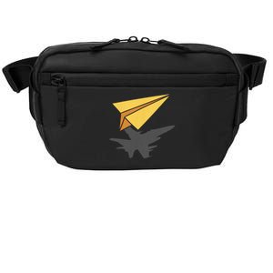 Paper Jet Fighter Plane Airplane Aviation Aircraft Airfield Crossbody Pack