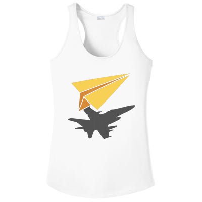 Paper Jet Fighter Plane Airplane Aviation Aircraft Airfield Ladies PosiCharge Competitor Racerback Tank