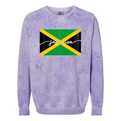 Proud Jamaican Flag Jamaica Pride Colorblast Crewneck Sweatshirt