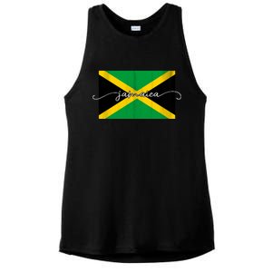 Proud Jamaican Flag Jamaica Pride Ladies PosiCharge Tri-Blend Wicking Tank